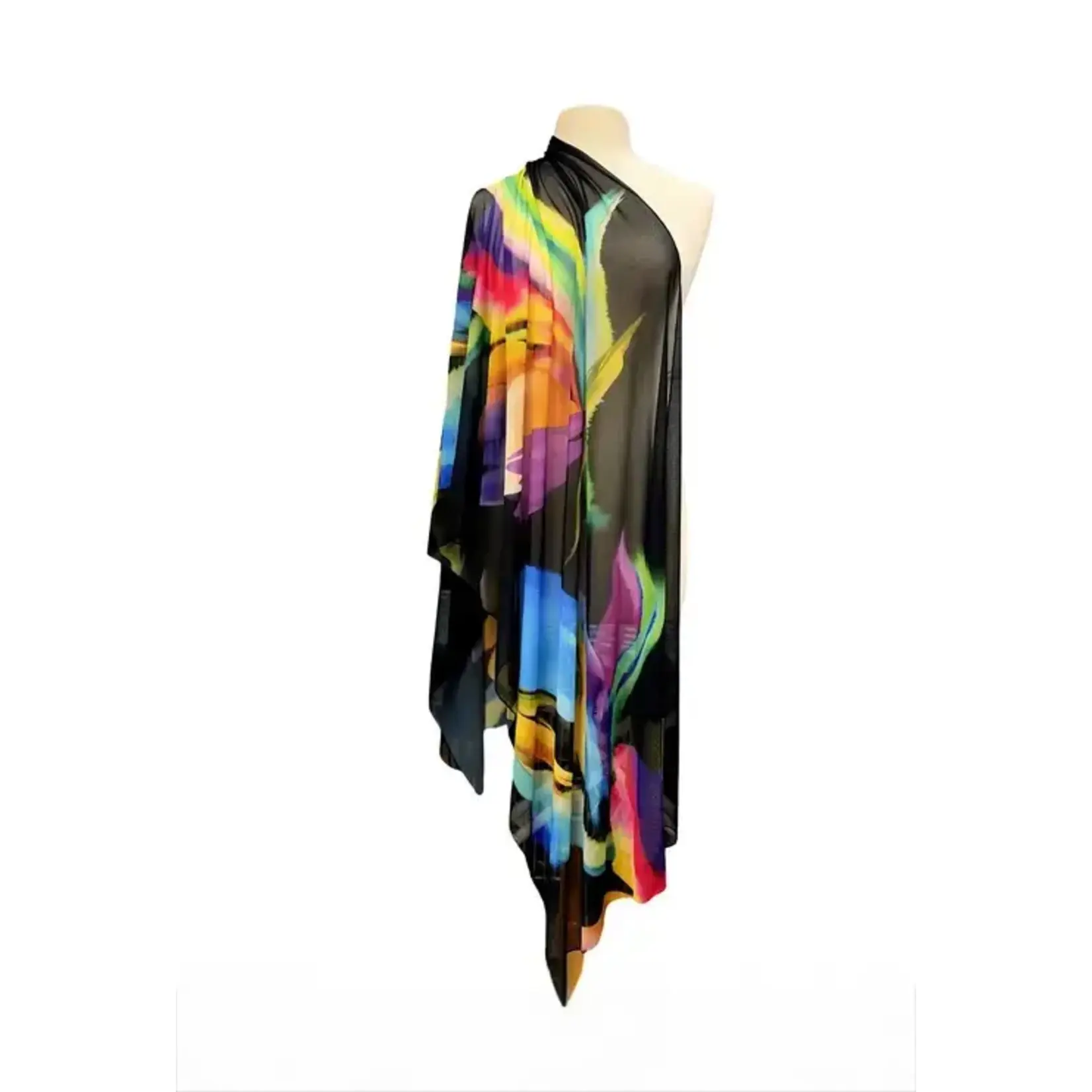 Glory Long & Wide Print Mesh Shawl Stole Wrap
