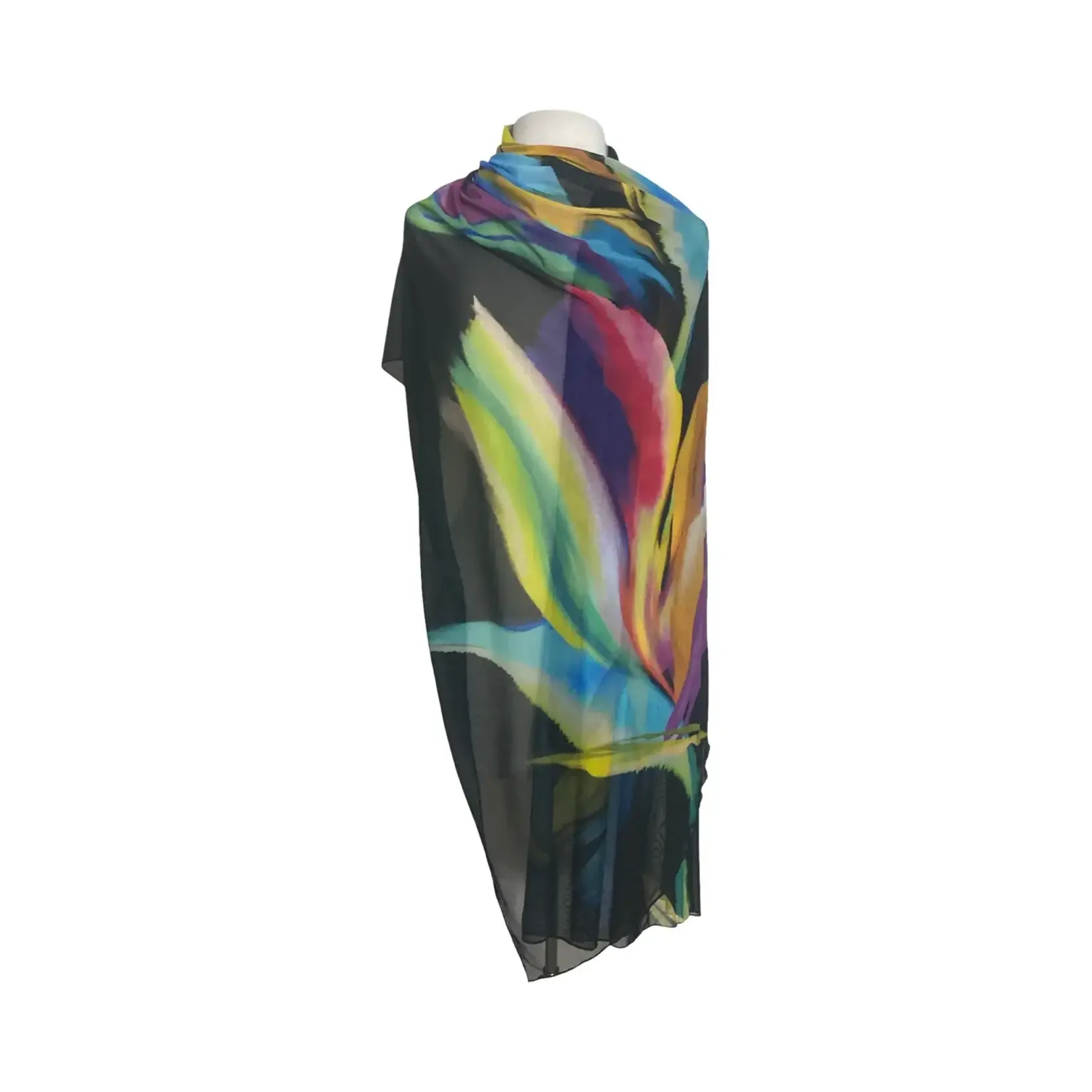Glory Long & Wide Print Mesh Shawl Stole Wrap