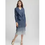 Ellyndale Ombre Pleating w/Fringe Dress in Blue One Size