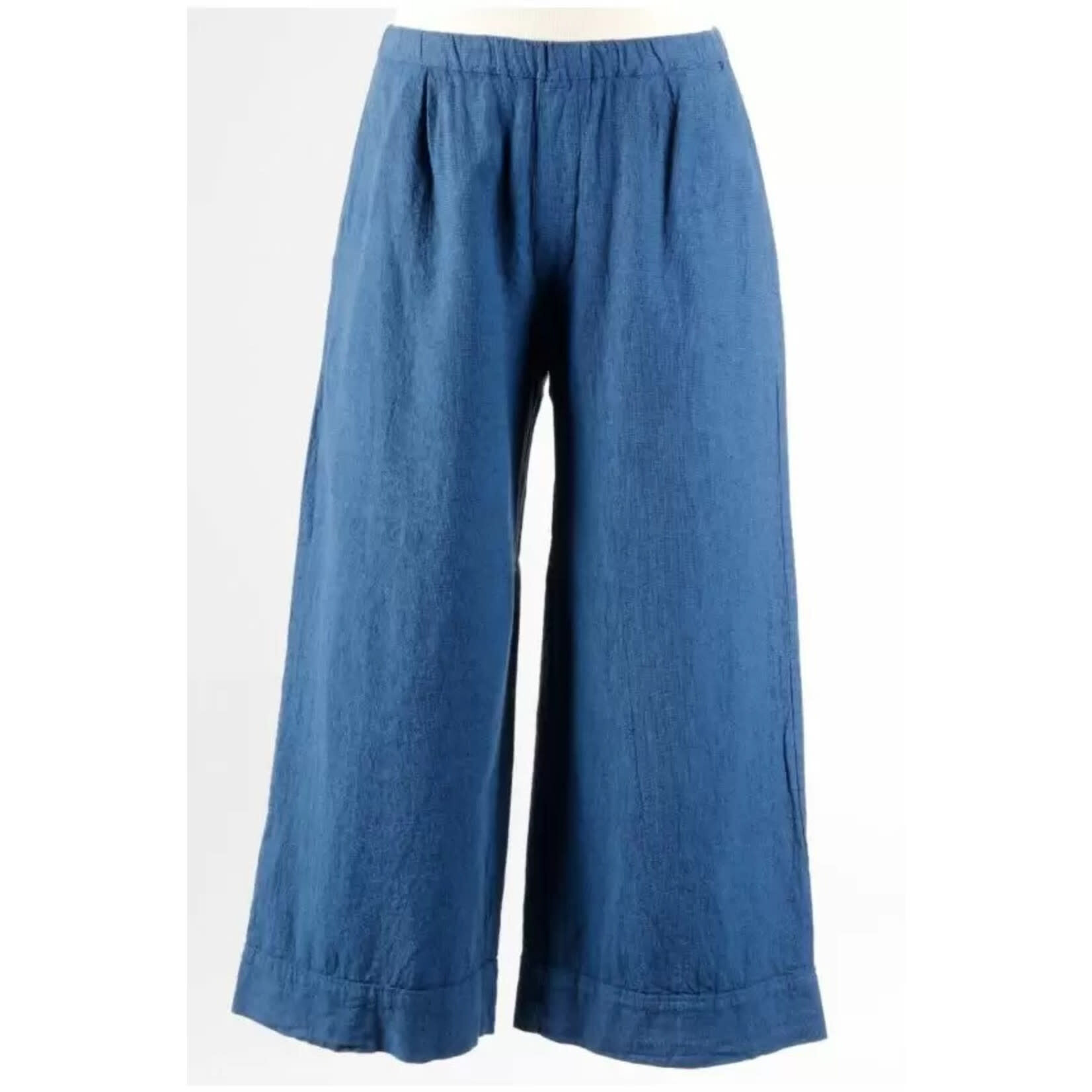 Pleated Crop Pant in Atlantic