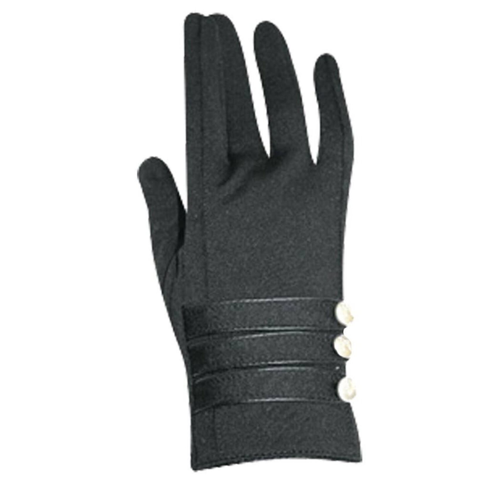 Jeanne Simmons Texting 3 Button Poly Spandex Gloves in Black