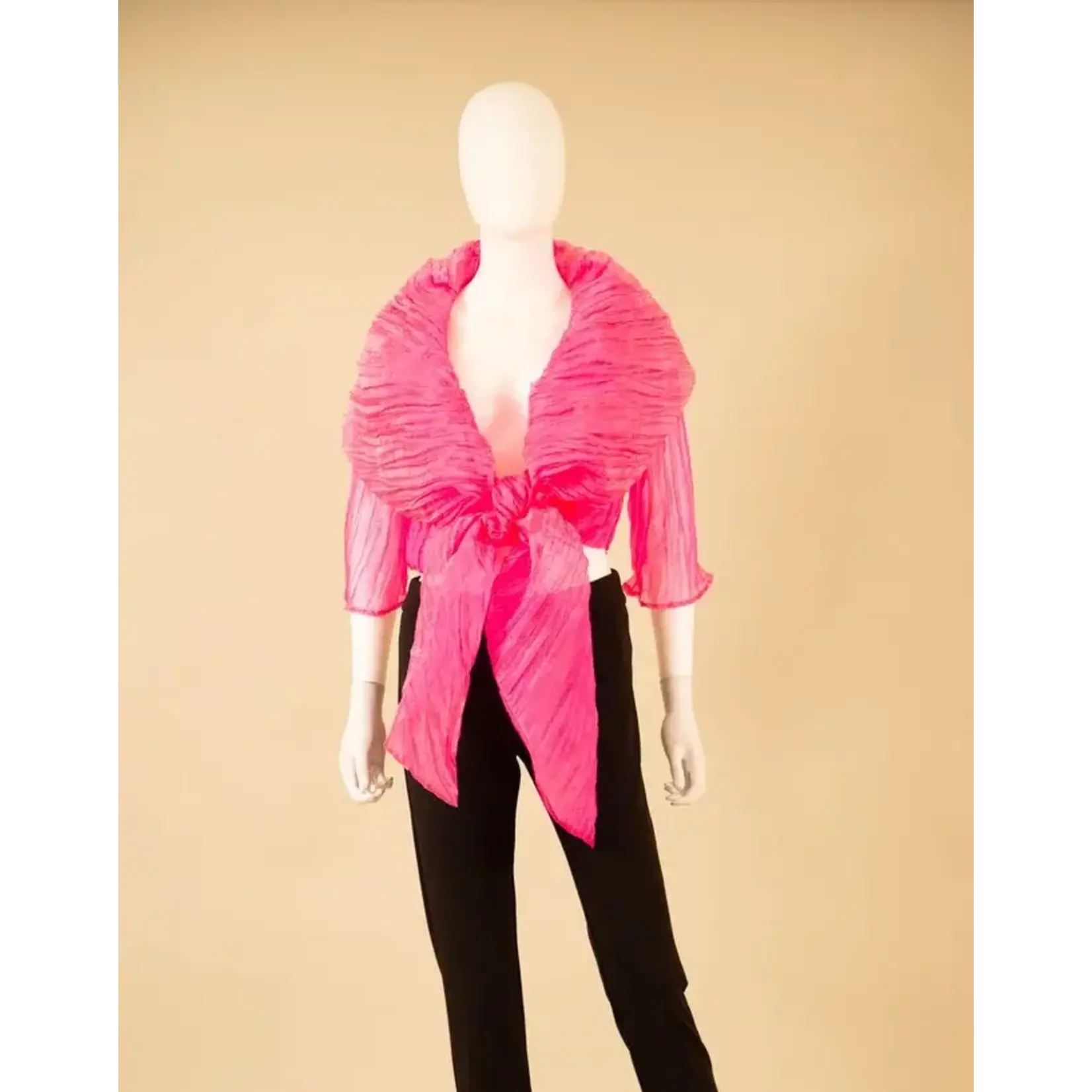 Samuel Dong Bolero Crinkle Top in Bougainvillea