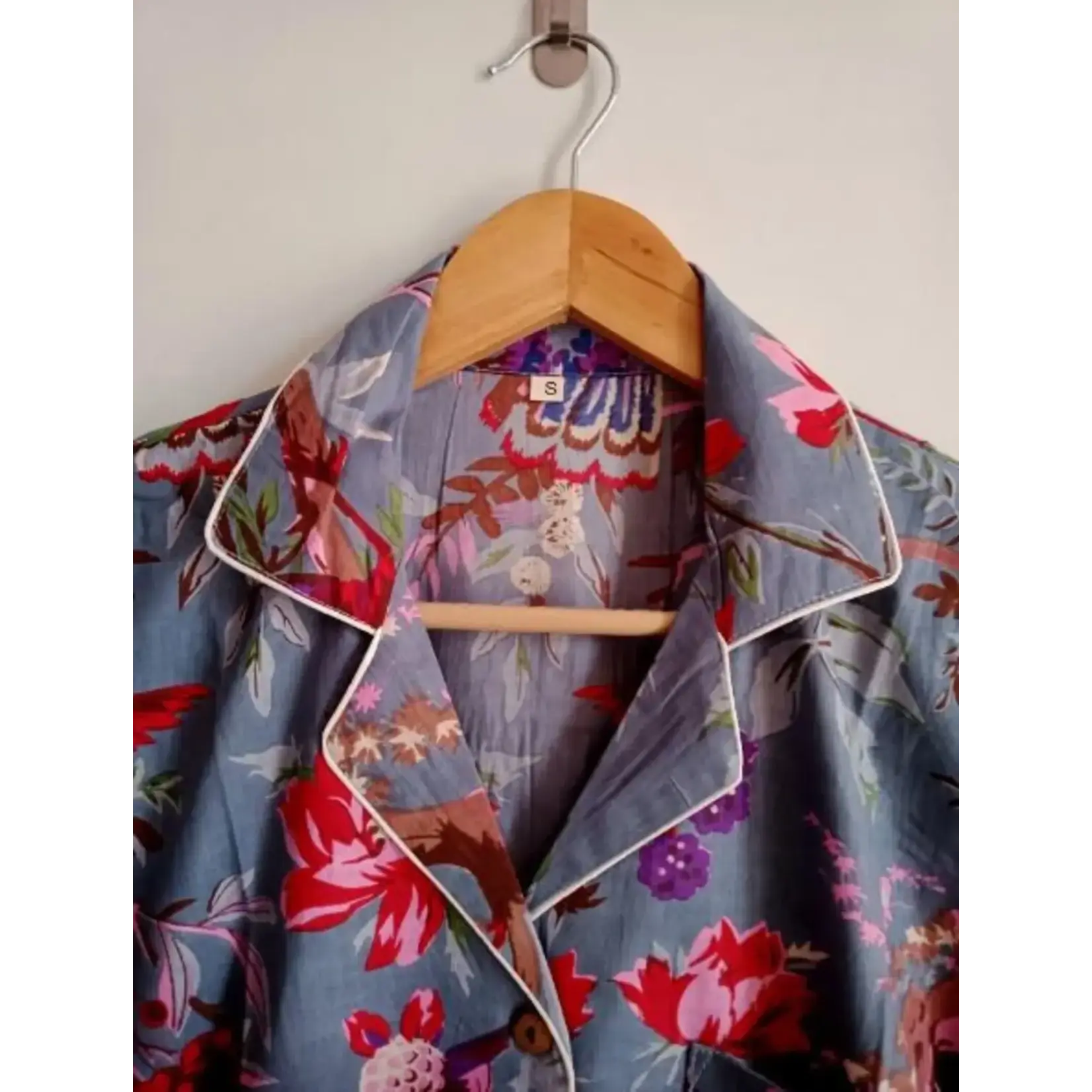 AMRANIS Long PJ Set in Purple Florals