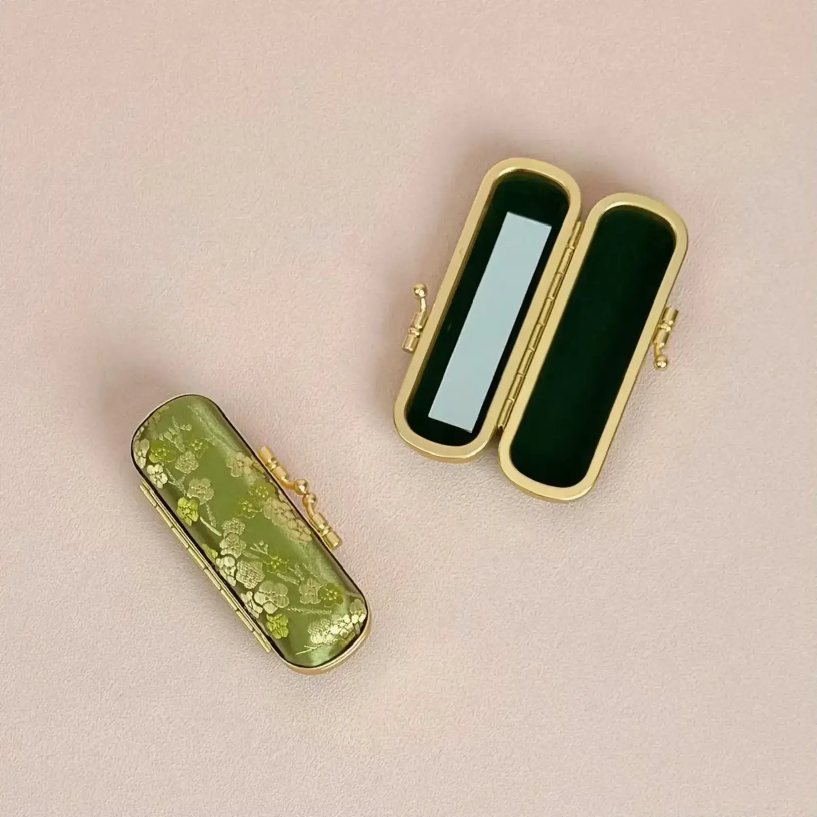 Cathayana Cherry Blossom Lipstick Case/Holder in Light Green