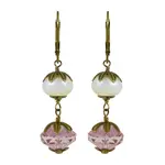NoMonet Freshwater Pearl and Bicone Crystal Arty Earrings in Gold/Pink