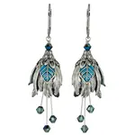 NoMonet Flower Fairy Calm Tulip Earrings in Silver/Metallic Turq