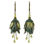 NoMonet Flower Fairy Calm Tulip Earrings in Verdidris/Yellow