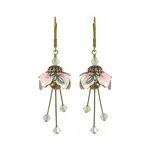 NoMonet Flower Fairy: Painted Sakura Cherry Blossom Earrings Crystal