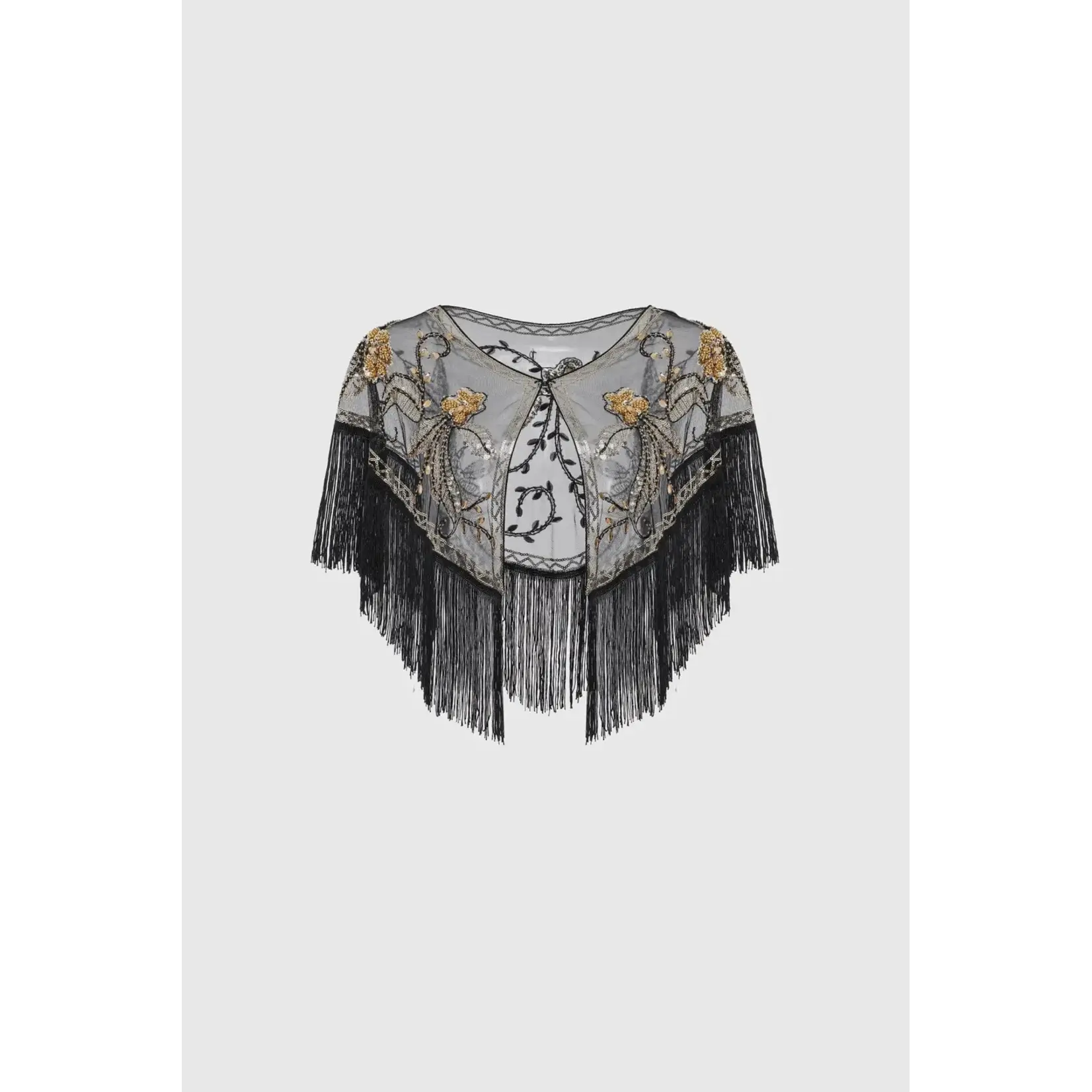 Babeyond 1920s Beaded Sequin Floral Shawl