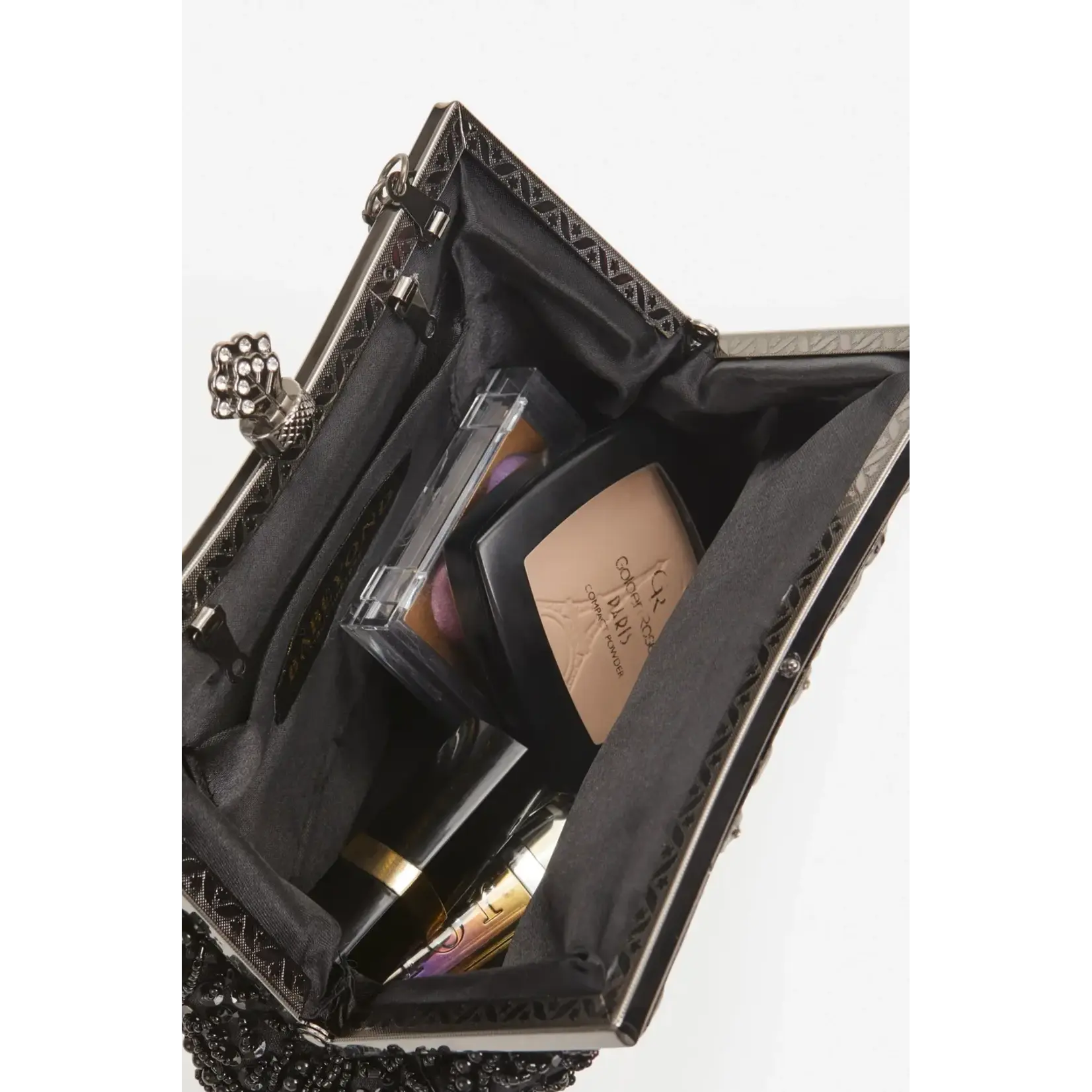 Babeyond 1920s Vintage Flapper Beaded Clutch Blk