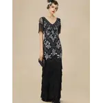 Babeyond Flowery Multi-Layer Maxi Mermaid Dress
