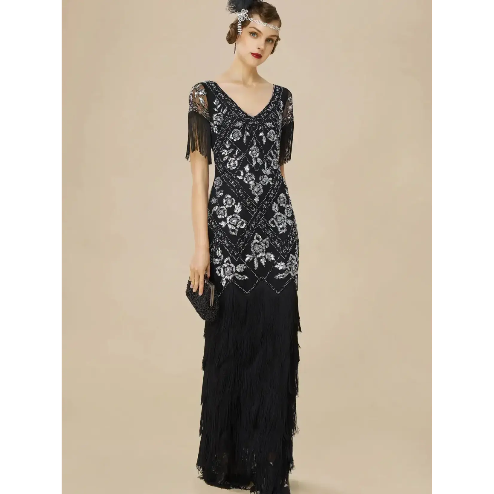 Babeyond Flowery Multi-Layer Maxi Mermaid Dress