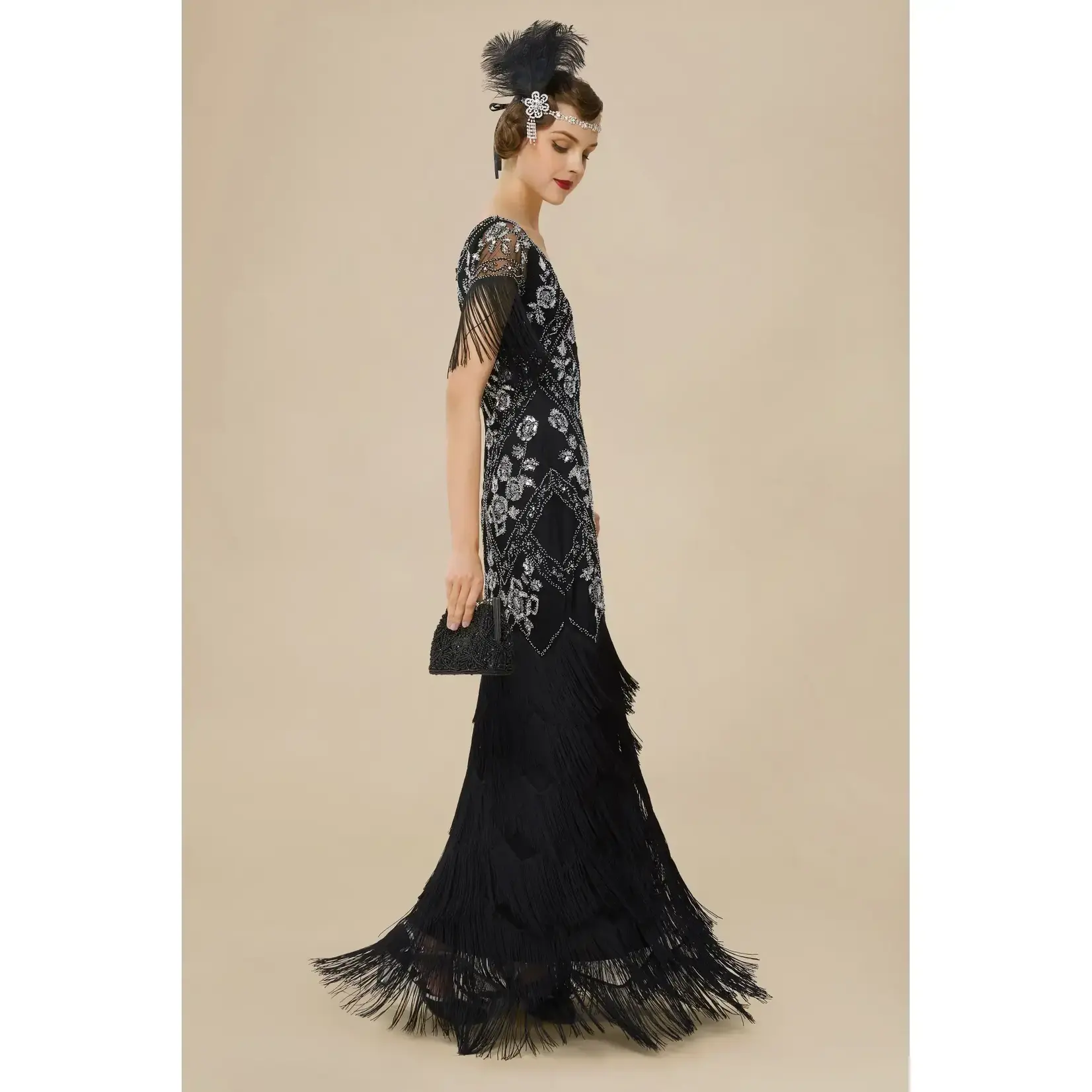 Babeyond Flowery Multi-Layer Maxi Mermaid Dress
