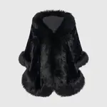 Babeyond Faux Fur Wrap Evening Cape Blk