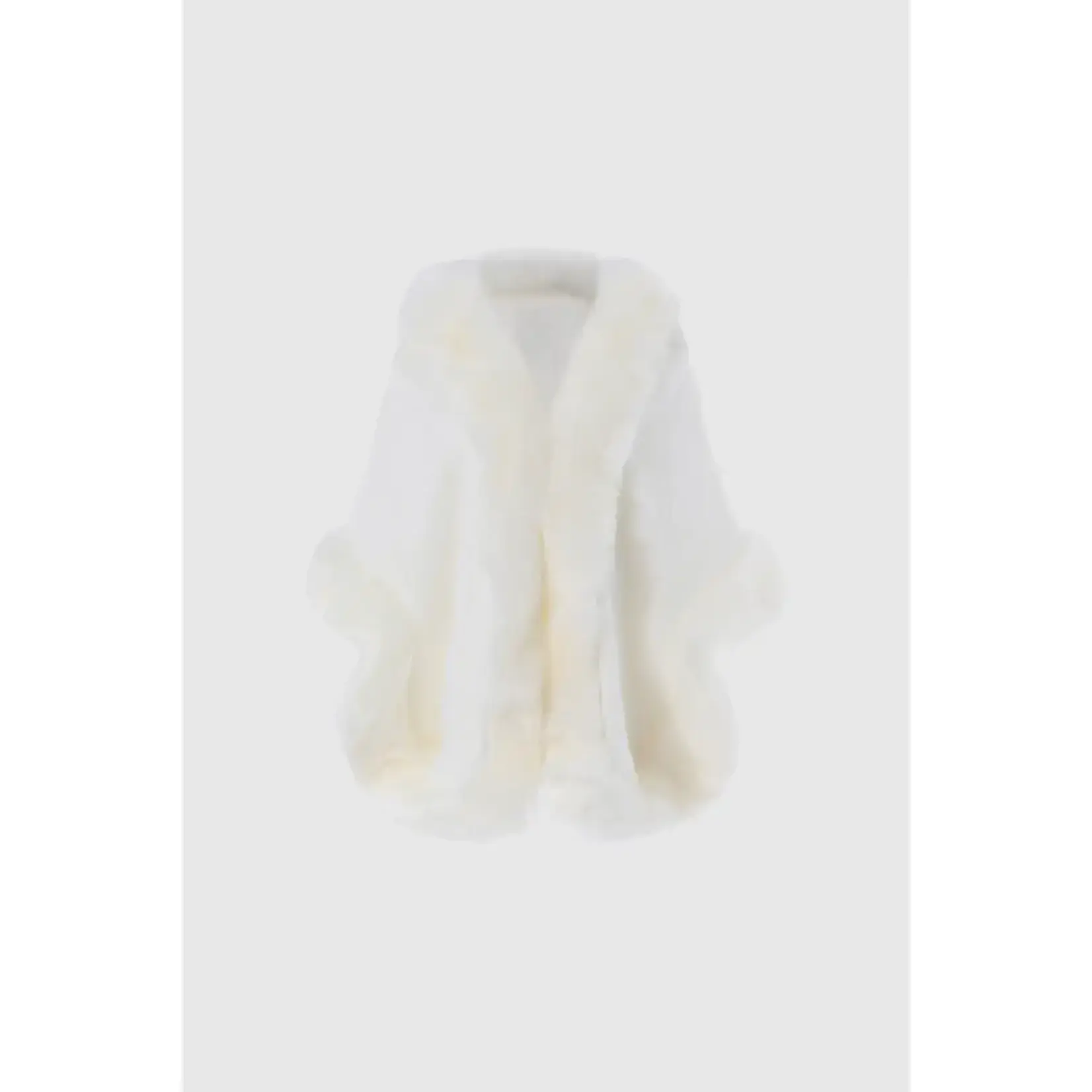 Babeyond Faux Fur Wrap Evening Cape Wht