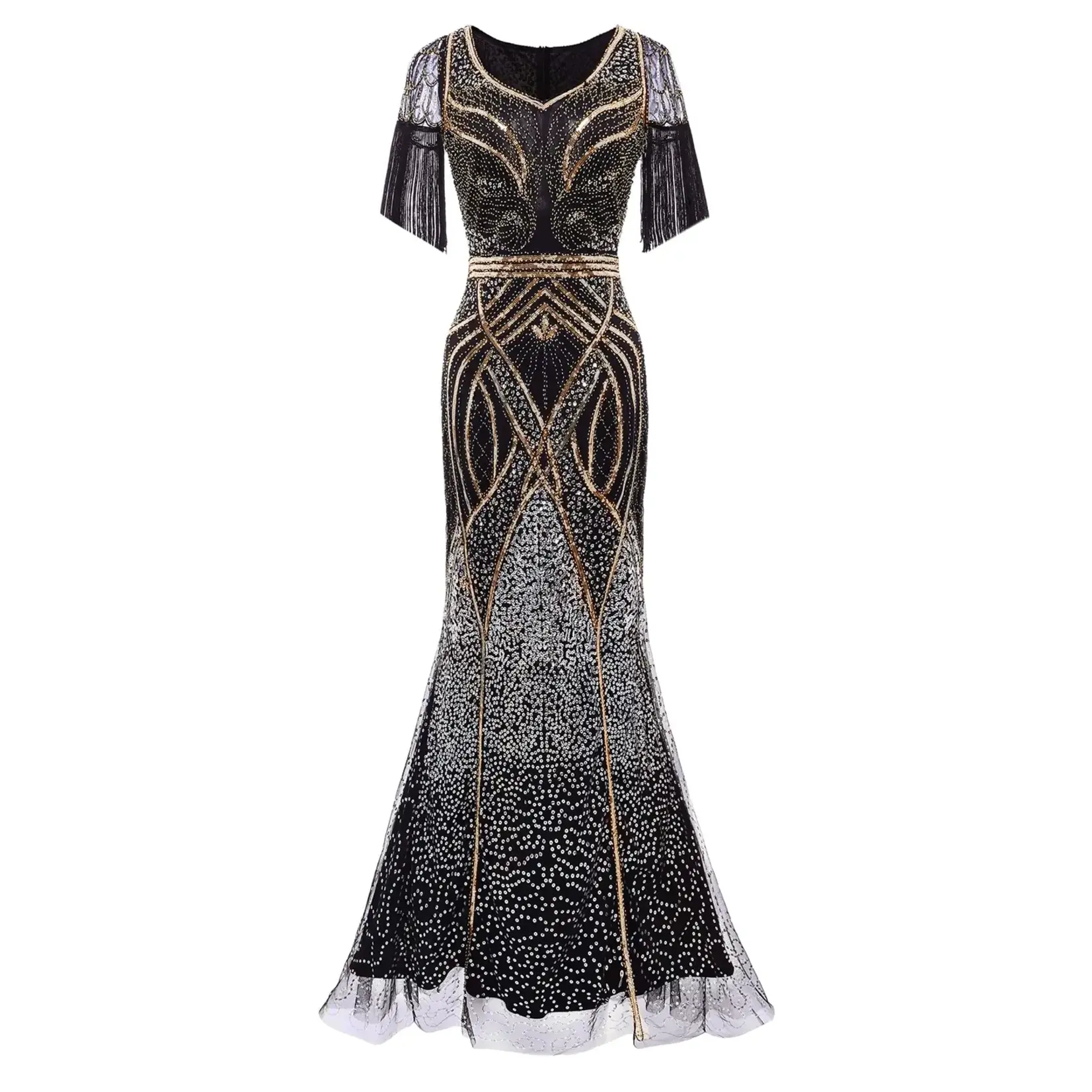 Babeyond Mermaid Beaded Maxi Dress