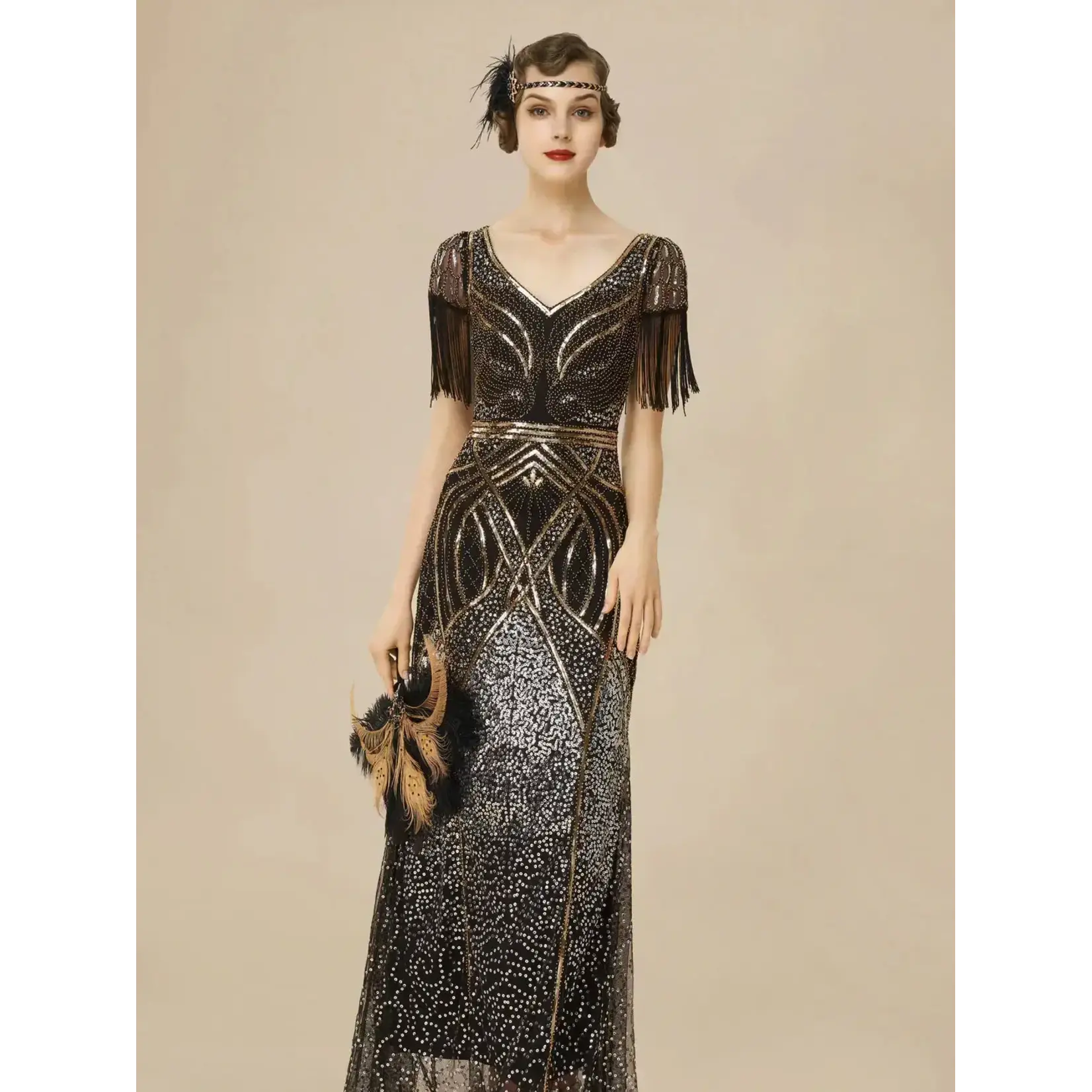 Babeyond Mermaid Beaded Maxi Dress