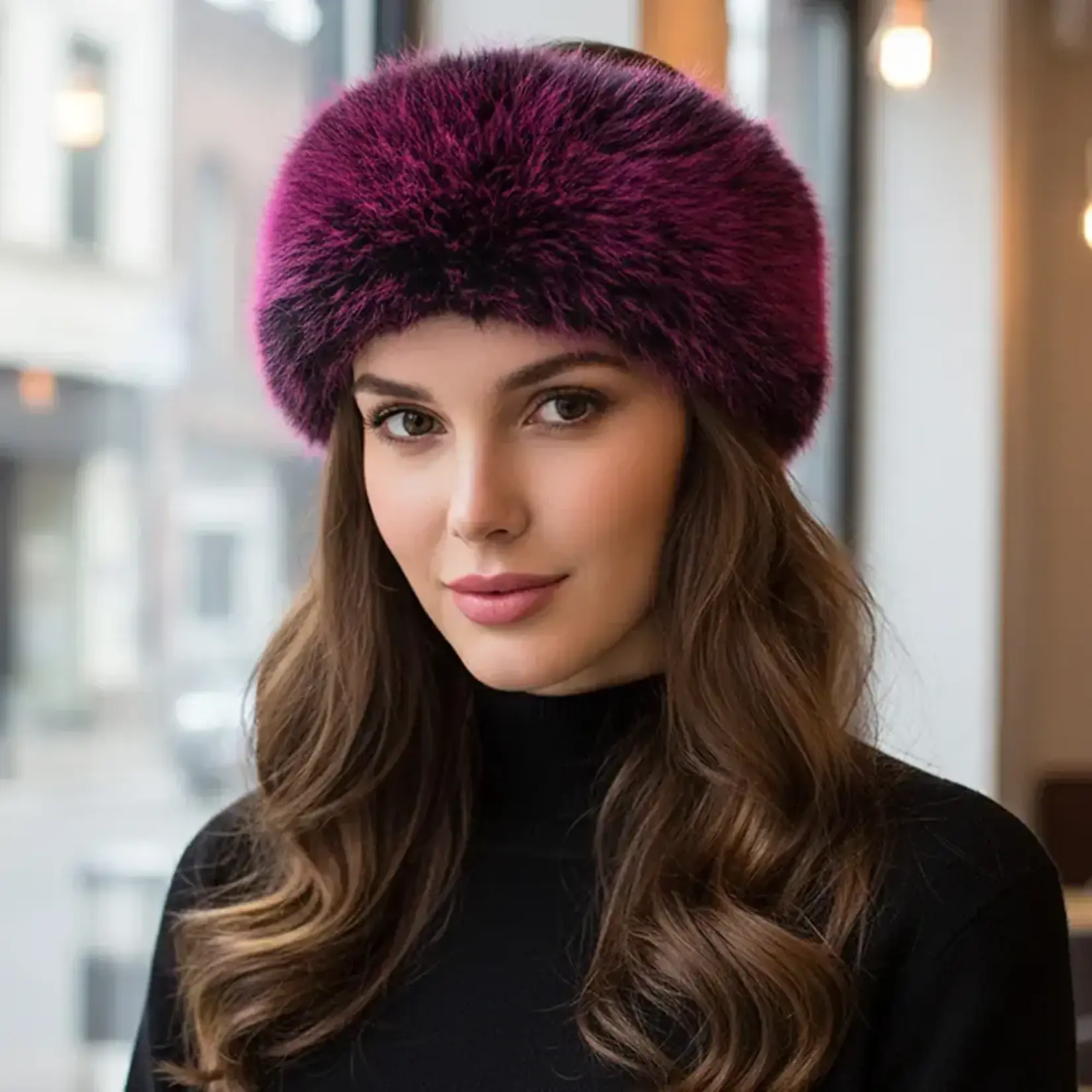 Sensibling Elegant Faux Fur Headband Earmuff DkPink