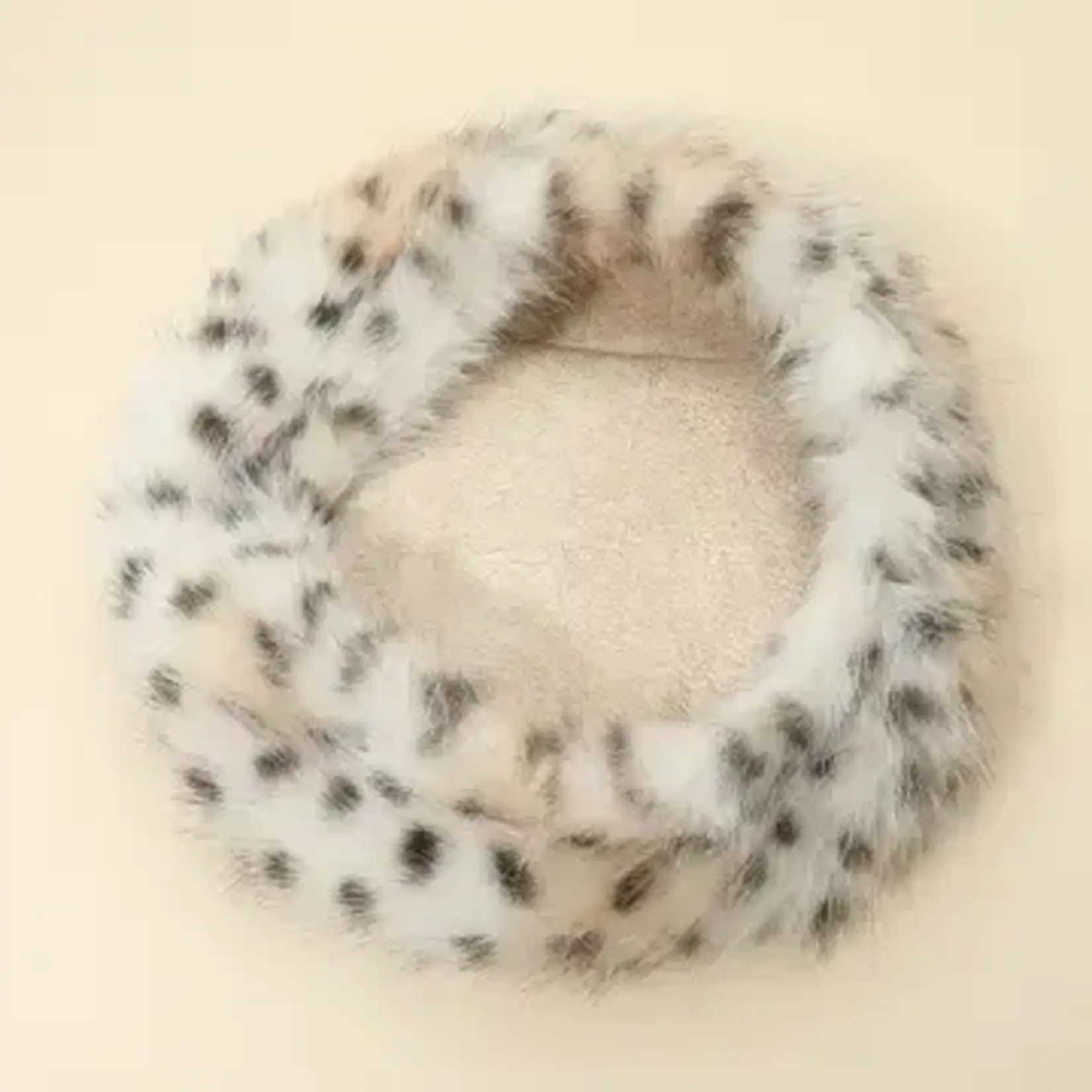 Sensibling Plush Faux Fur Round Winter Beret Grey
