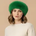 Sensibling Plush Faux Fur Round Winter Beret Grn