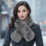Sensibling Plush Faux Fur Winter Scarf Blk
