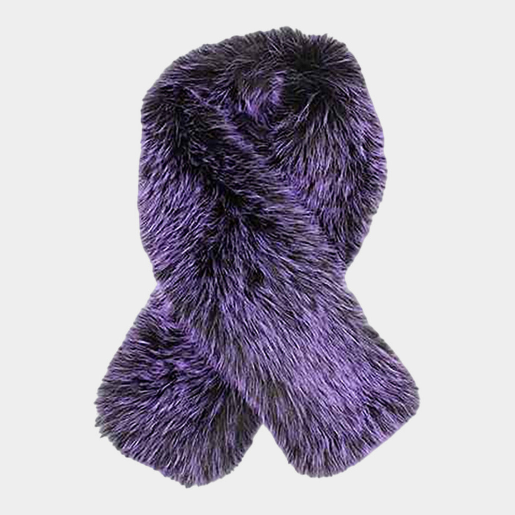 Sensibling Plush  Faux Fur Winter Scarf Purple
