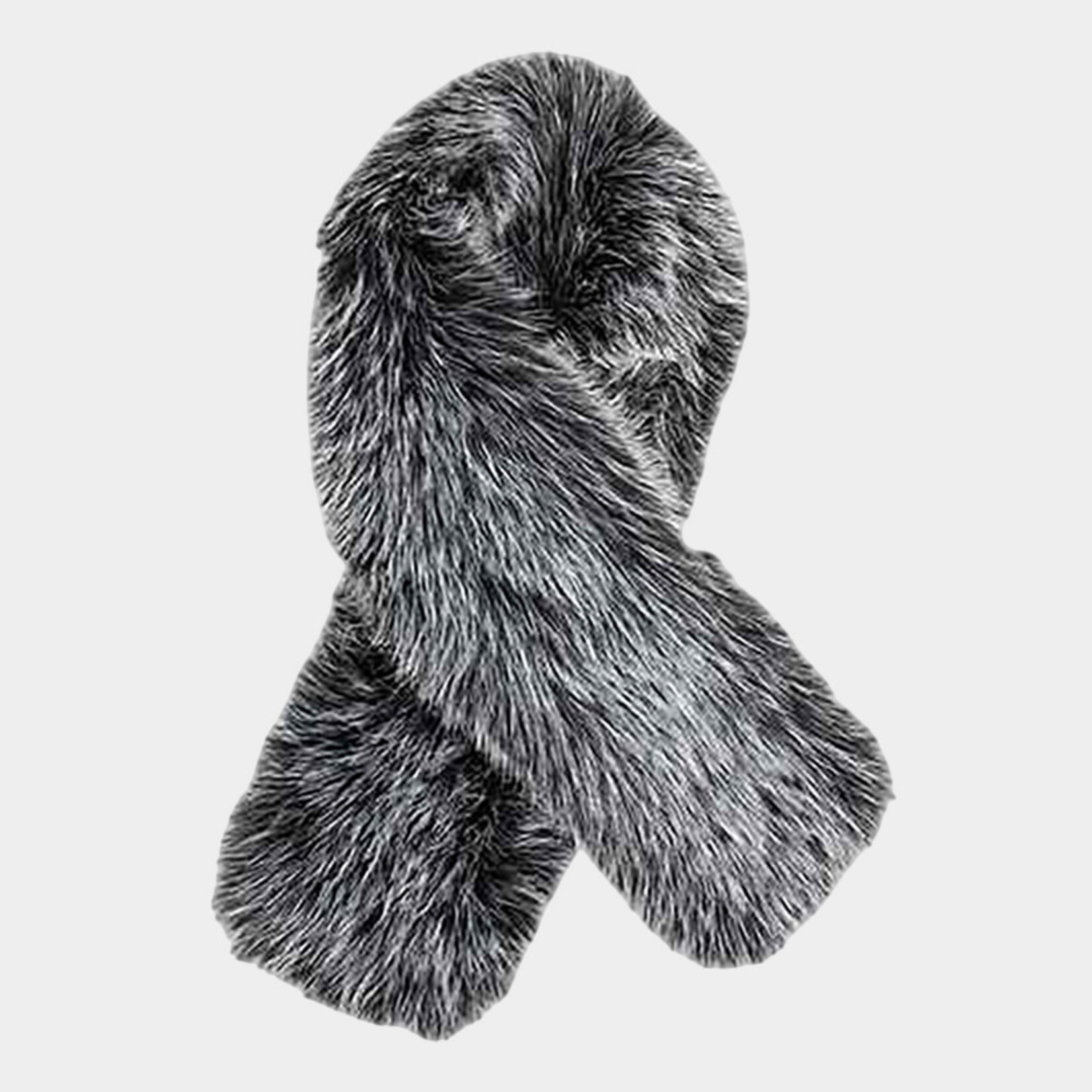 Sensibling Plush Faux Fur Winter Scarf Blk