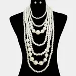 Sensibling Graduated Pearl Beaded Multi Necklace