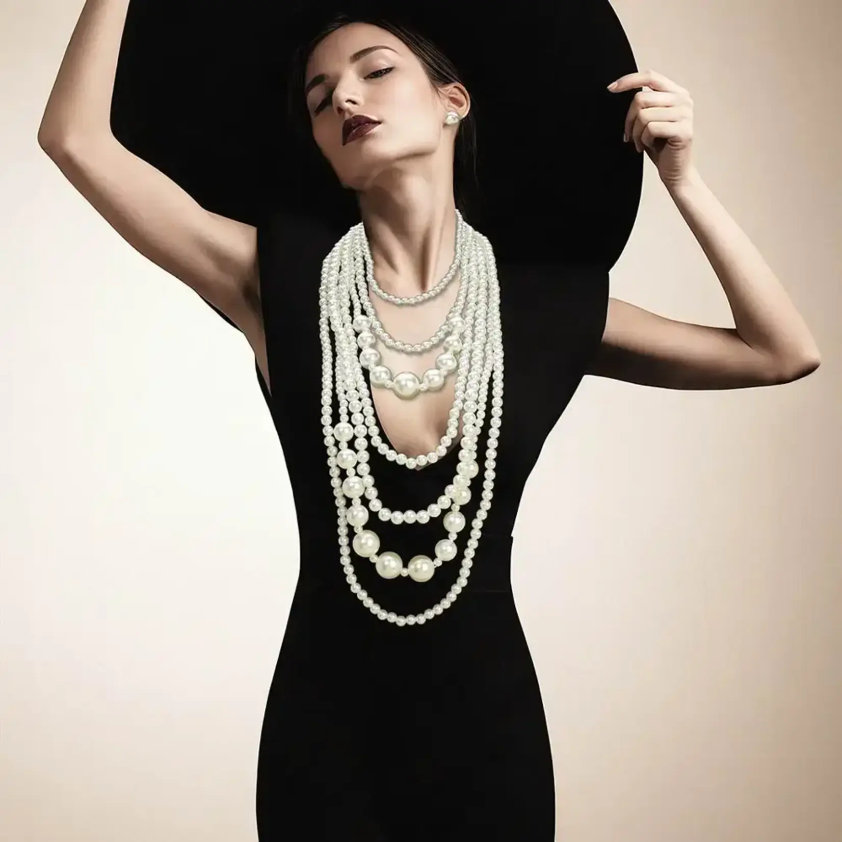 Sensibling Graduated Pearl Beaded Multi Necklace
