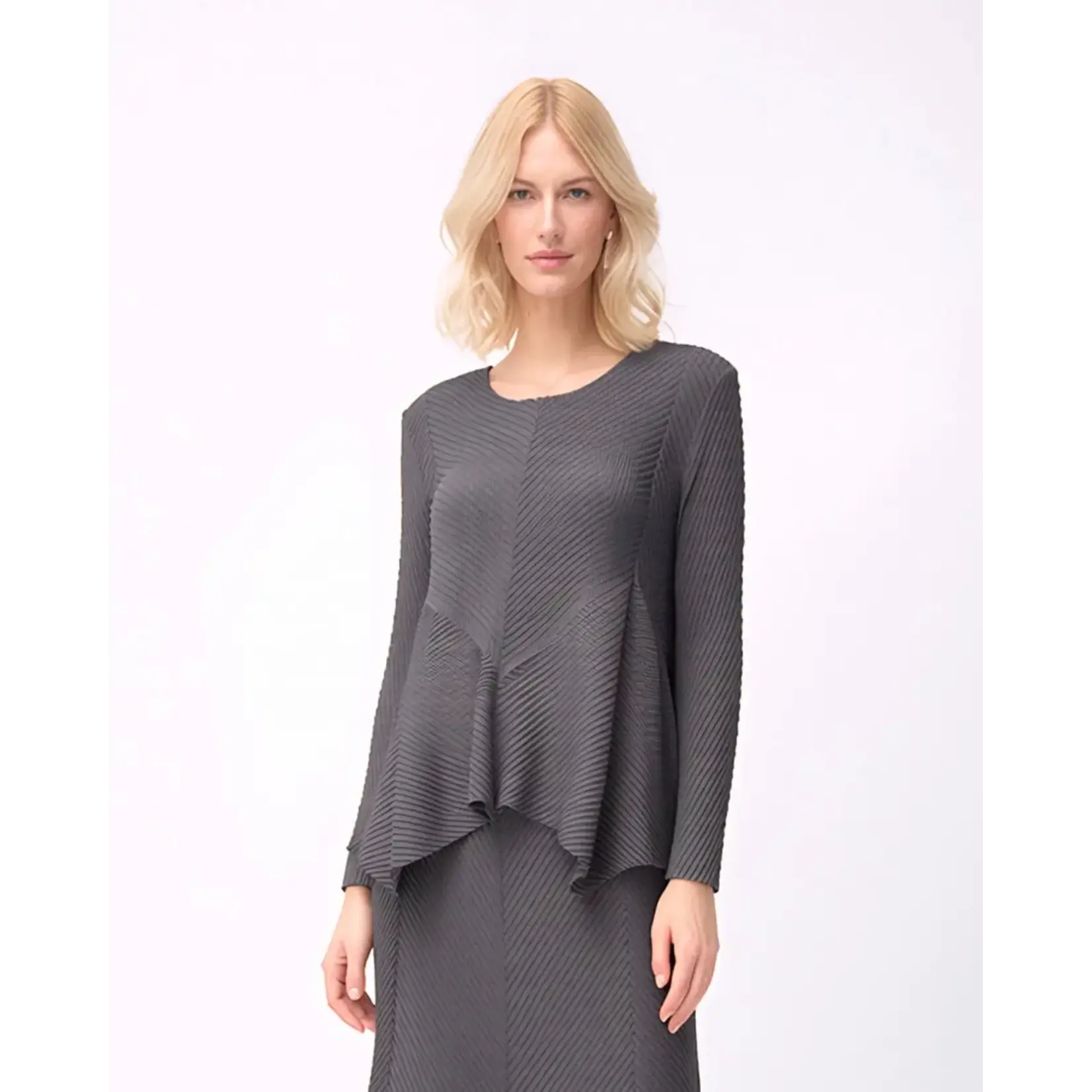 Ellyndale Pleated Flare Blouse in Grey - One Size