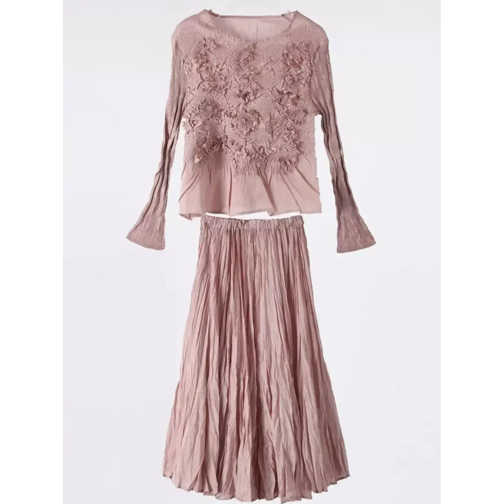 Ellyndale Pleated Skirt in Blush Pink One Size