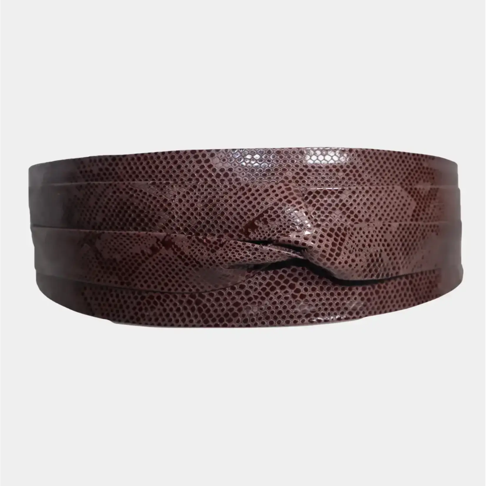 ADA Original Leather Wrap Belt in Chocolate Python