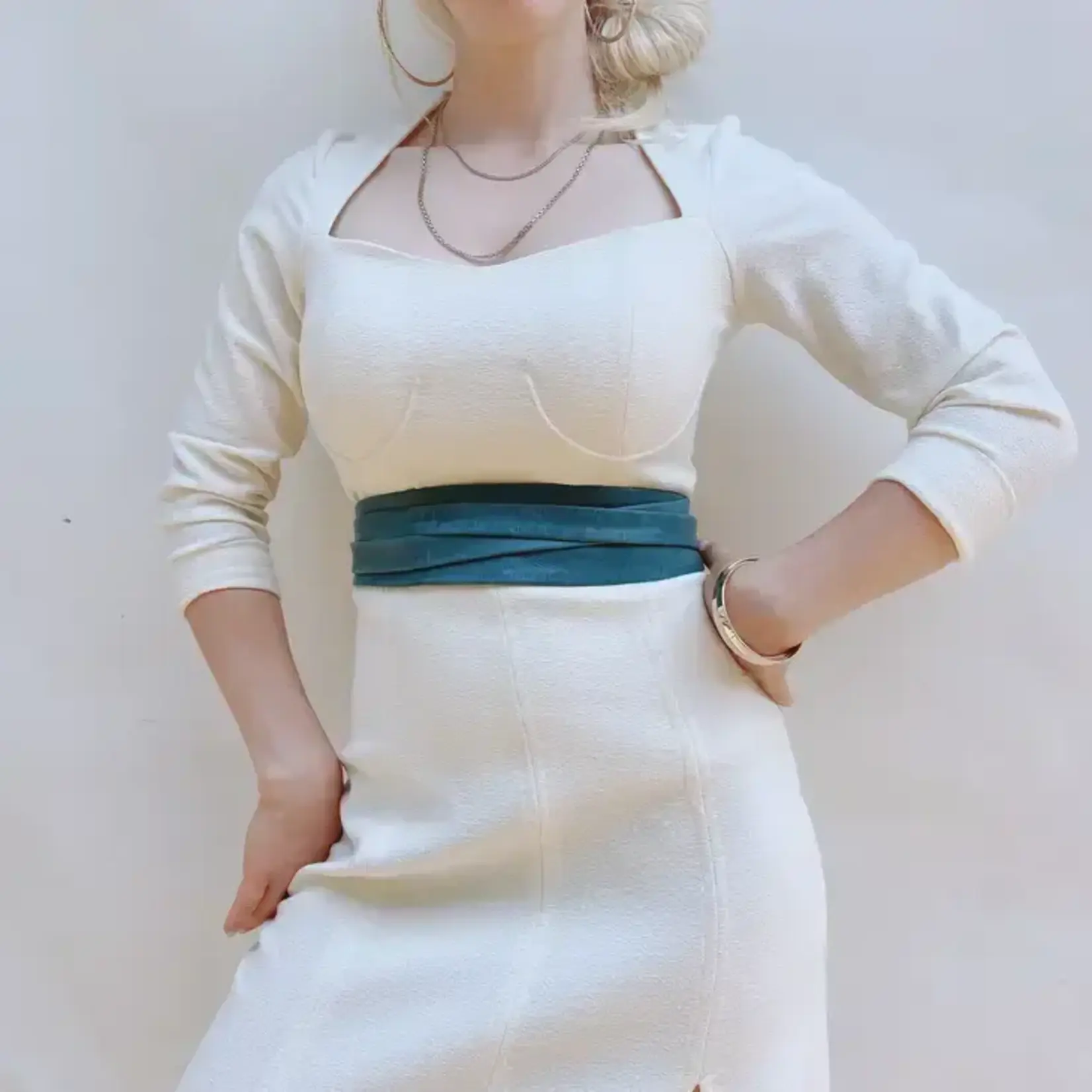 ADA Original Leather Wrap Belt in Mosaic Blue