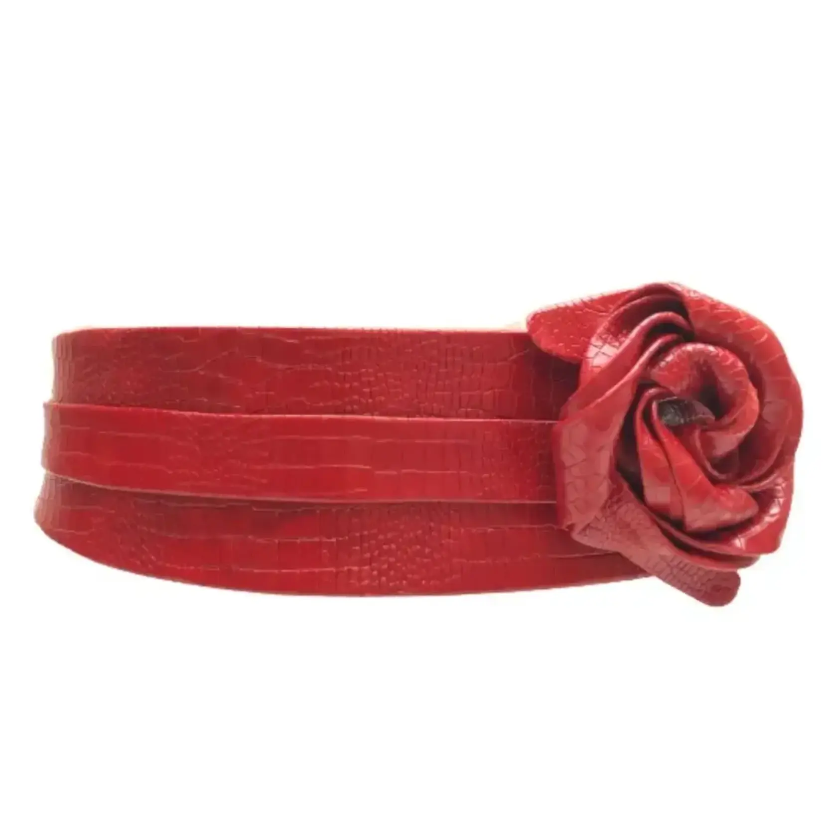 ADA Original Leather Wrap Belt in Red Python