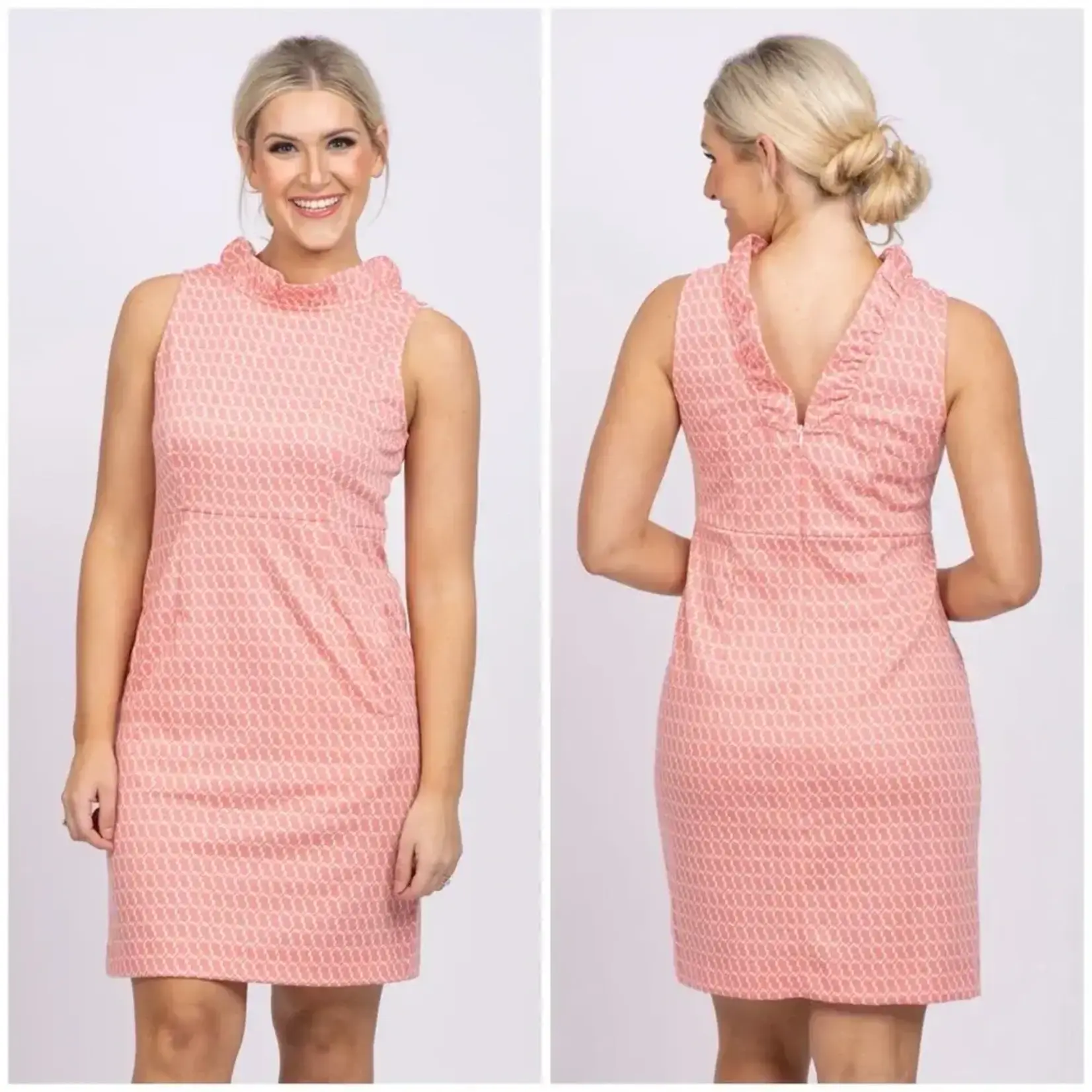Tyler Boe Erica Jacquard Dress in Coral Links