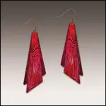 Illustrated Light Modern Red Wavy Floral Wing Multilayer Earrings