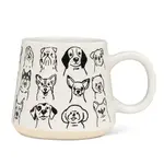 Oversize Mug with Dogs- 4"H 17oz