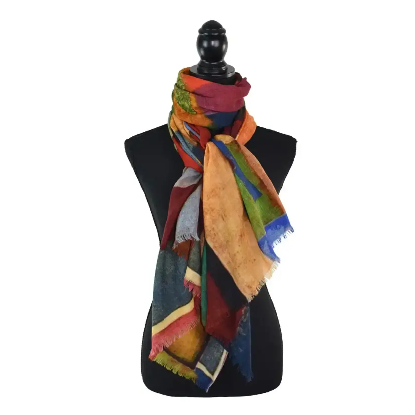 Umberto Artful Geo Twill Wool Scarf