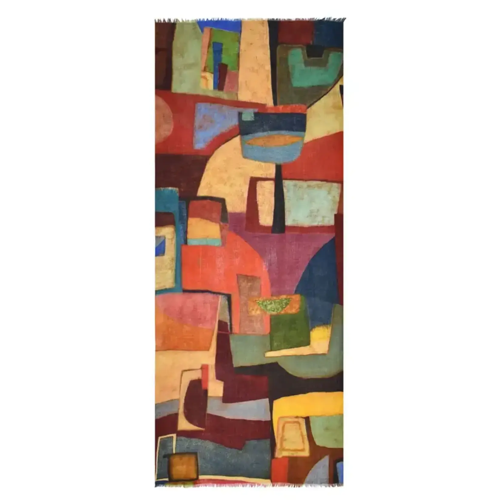 Umberto Artful Geo Twill Wool Scarf