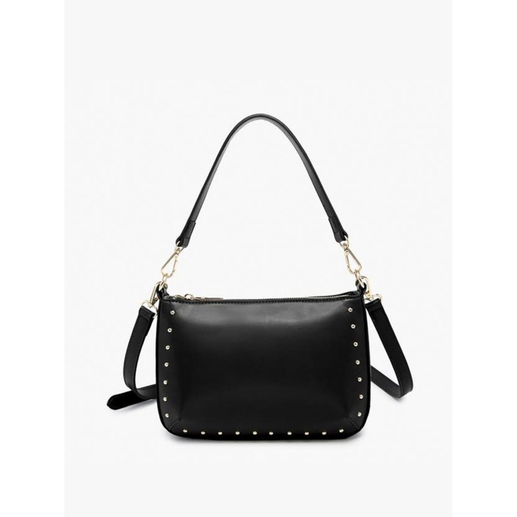 Jen & Co Carmen Studded Crossbody w/ Shoulder Strap in Black