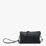 Jen & Co Riley Vegan Leather Double-Sided Wristlet/Crossbody - Black