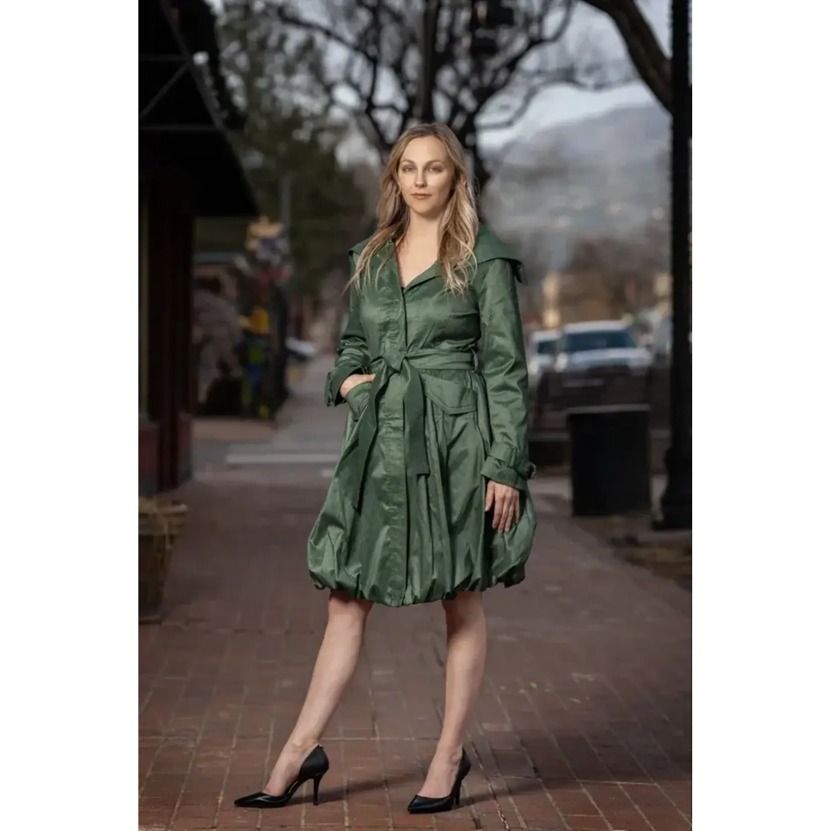 Samuel Dong Classic Bubble Coat Night Green
