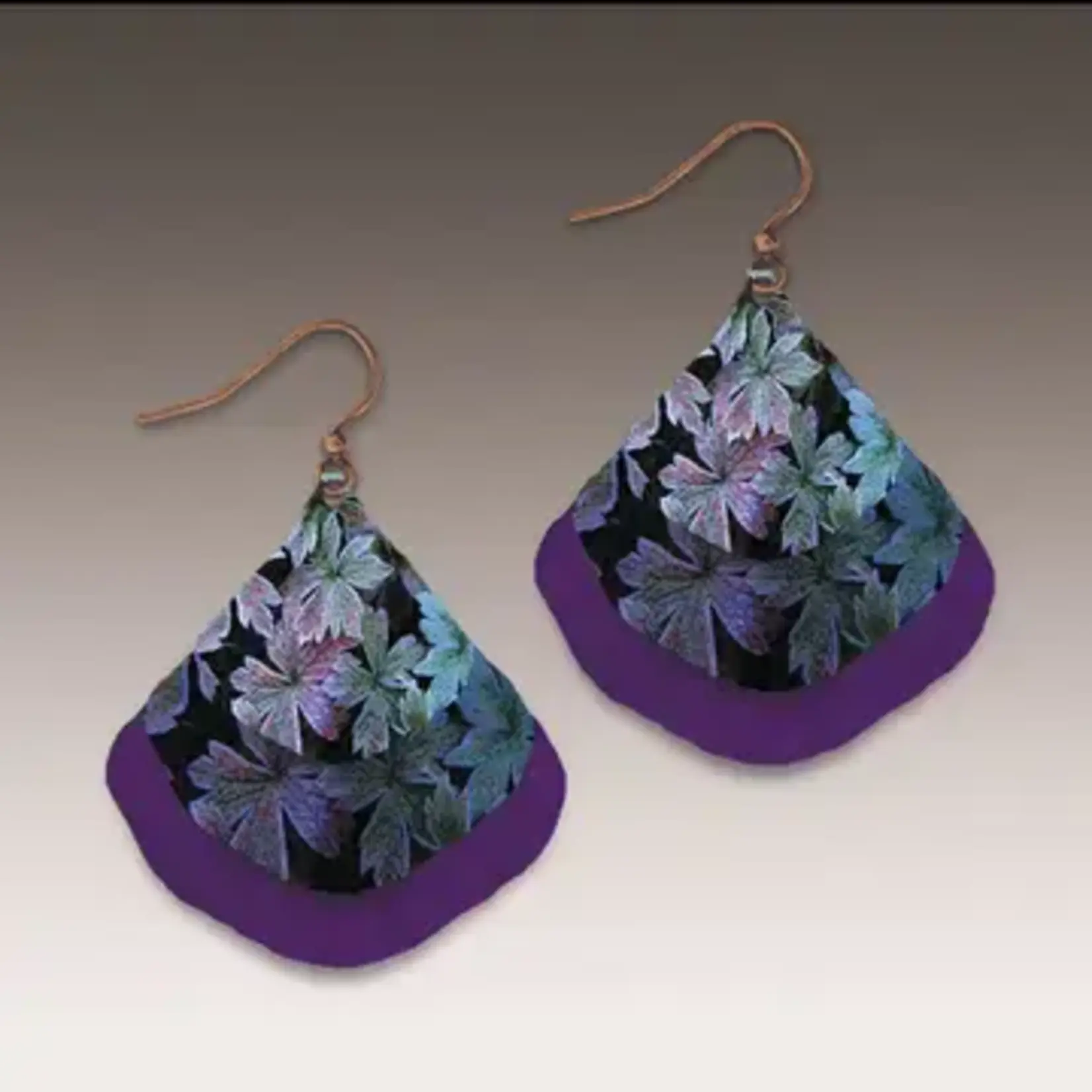 Illustrated Light Frosted Leaves Gingko Multilayer Handmade Earrings