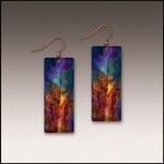 Illustrated Light Canyon Rust Abstract Banner Handmade Earrings