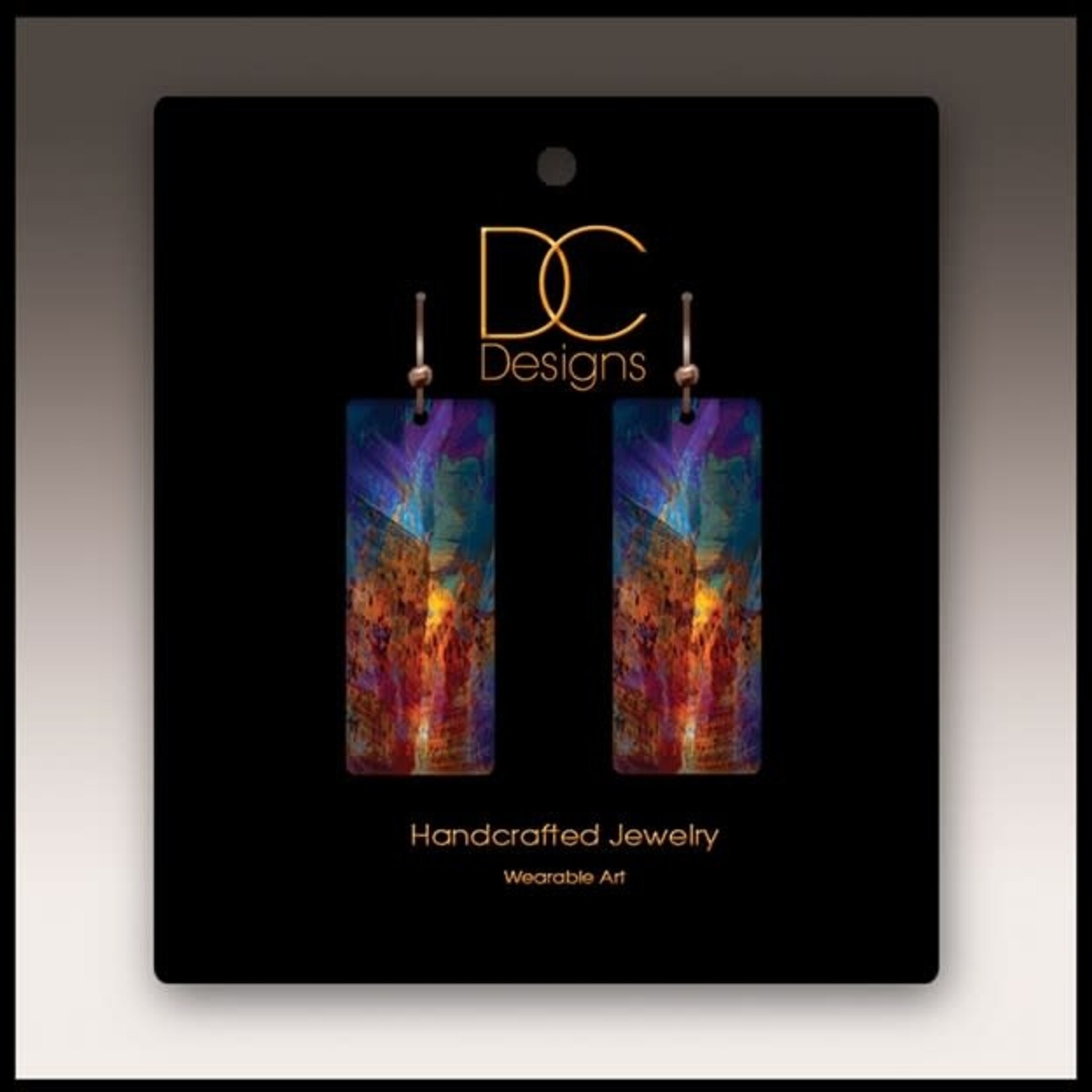 Illustrated Light Canyon Rust Abstract Banner Handmade Earrings