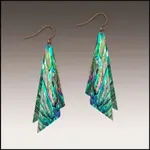 Illustrated Light Abalone Waves Wing Multilayer Handmade Earrings