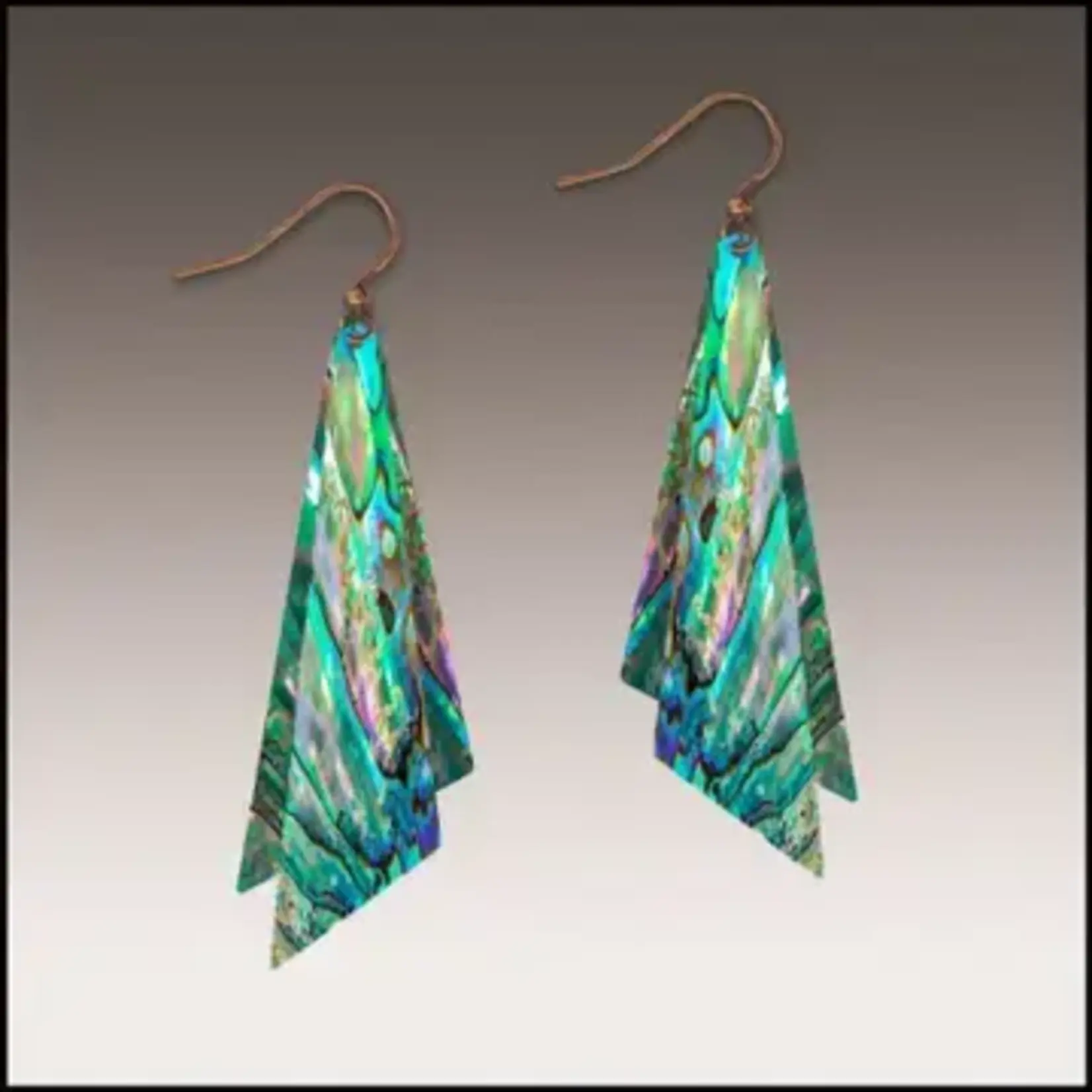 Illustrated Light Abalone Waves Wing Multilayer Handmade Earrings
