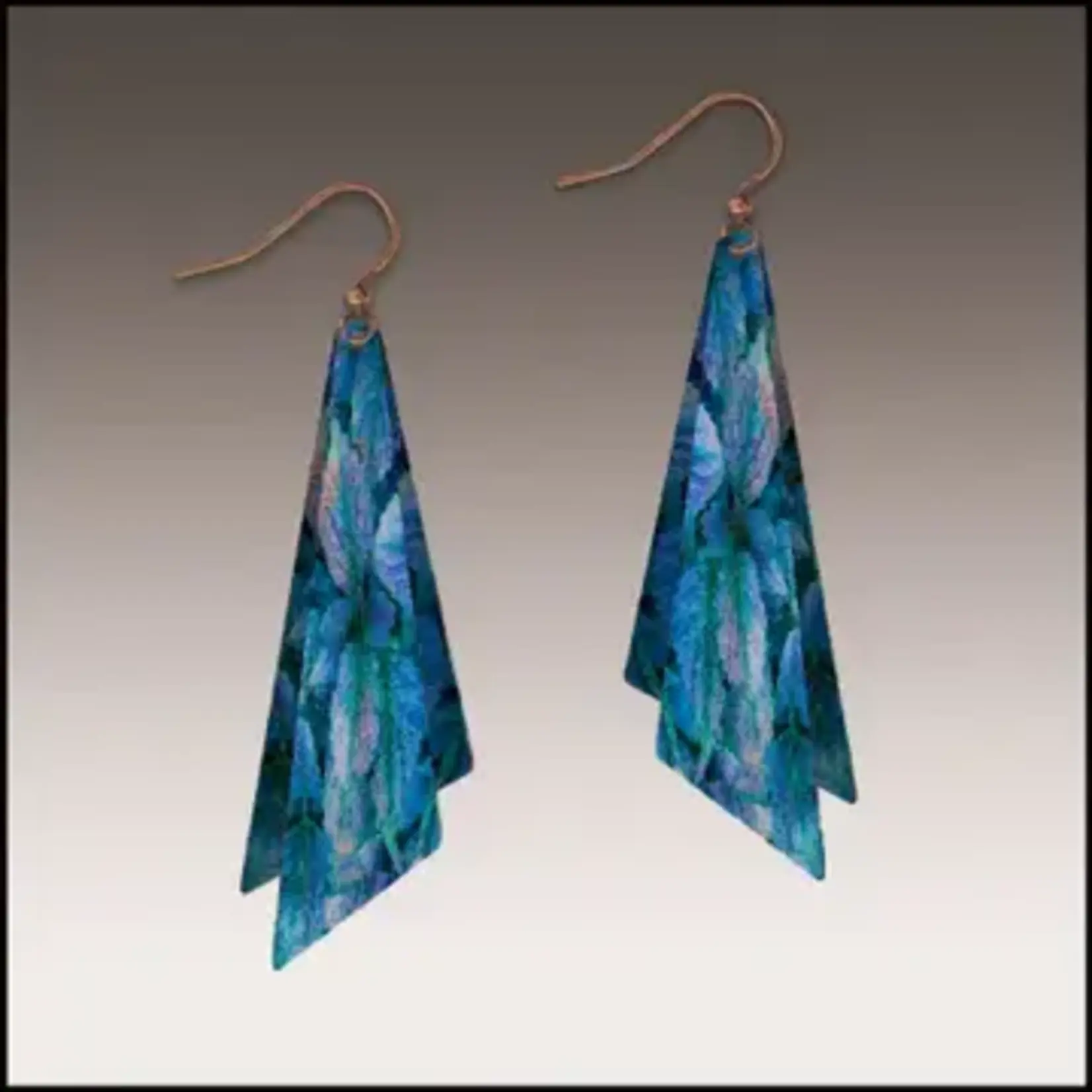 Illustrated Light Nighttime Foliage Wing Multilayer Handmade Earrings