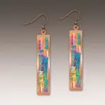 Illustrated Light Mosaic Abstract Copper Showcase Handmade Earrings