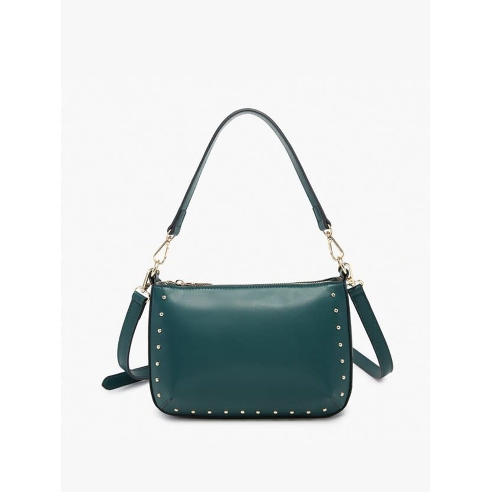 Jen & Co Carmen Studded Crossbody w/ Shoulder Strap in Peacock